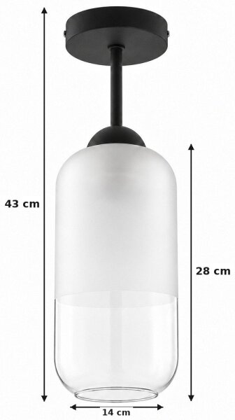 BRILAGI - LED Prisadený luster RETRO GLASS 1xE27/60W/230V pr. 14 cm čierna/biela