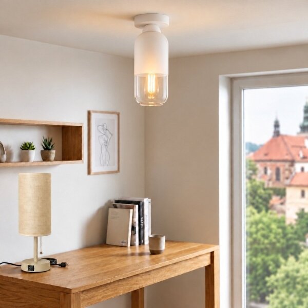 BRILAGI - LED Stropné svietidlo RETRO GLASS 1xE27/60W/230V pr. 14 cm biela