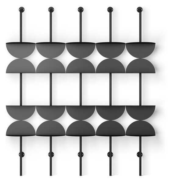 Čierny kovový modulárny policový systém 27x203,5 cm Solis – Umbra