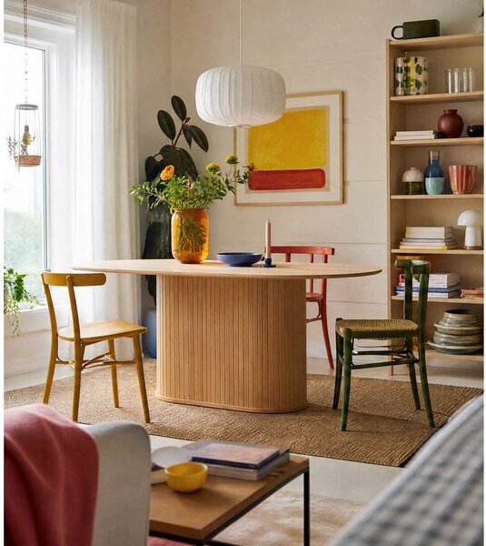 Jedálenský stôl s doskou v dubovom dekore 95x180 cm Nola – Unique Furniture