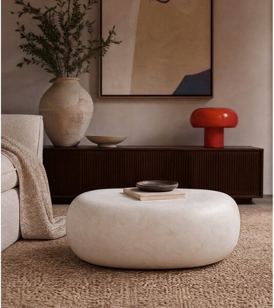 Biely konferenčný stolík 49x65 cm Pebble – vtwonen