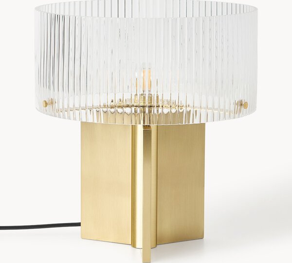 Stolová lampa's drážkovaným sklom Emmi