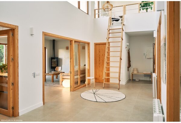Krémový prateľný ručne tkaný bavlnený okrúhly koberec ø 160 cm Trace Beige – Lorena Canals