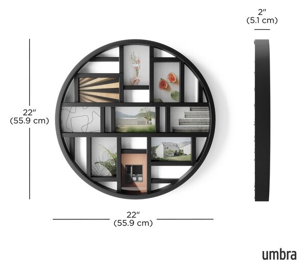 Čierny plastový rámček na stenu Luna – Umbra