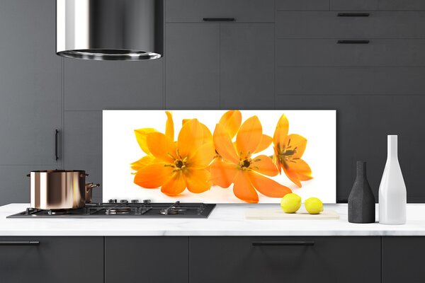 Nástenný panel  Oranžové kvety 125x50 cm