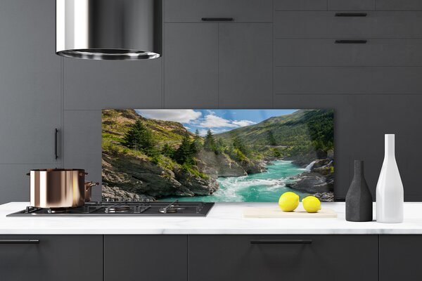 Nástenný panel  Hory rieka príroda 125x50 cm