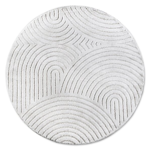 Biely okrúhly koberec ø 160 cm Panglao New York White – Elle Decoration