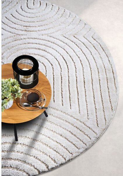 Biely okrúhly koberec ø 160 cm Panglao New York White – Elle Decoration