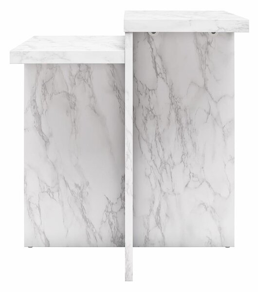 Biely konferenčný stolík v dekore mramoru 56x56 cm Brielle – CosmoLiving by Cosmopolitan