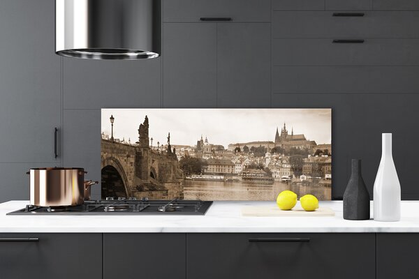 Nástenný panel  Praha most krajina 125x50 cm
