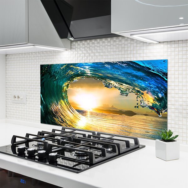 Nástenný panel  Vlna more západ príroda 120x60 cm