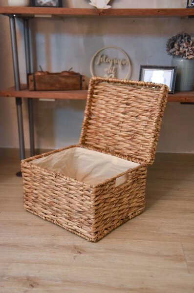 Dekoračný box KIRA, vodný hyacint, šírka 41 cm, natur