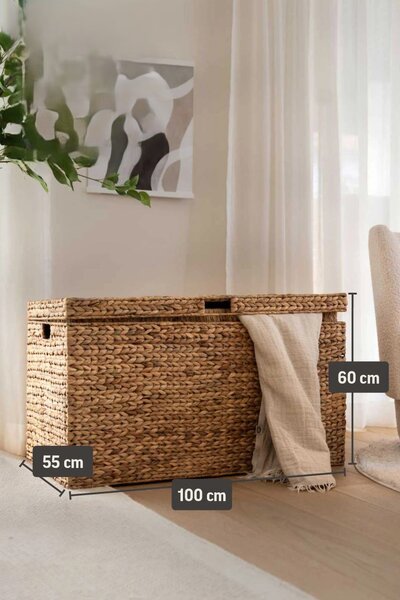 Truhla BIG XL, šírka 100 cm, vodný hyacint, natur
