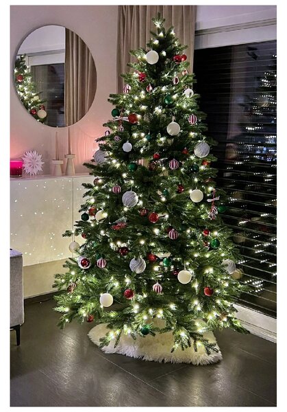 Svietiaci umelý vianočný stromček NORDMANN LED, výška 210 cm, plast, zelená