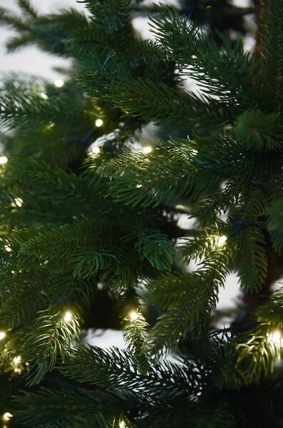 Svietiaci umelý vianočný stromček NORDMANN LED, výška 210 cm, plast, zelená