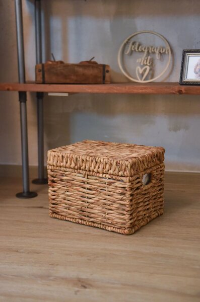 Dekoračný box KIRA, vodný hyacint, šírka 34 cm, natur