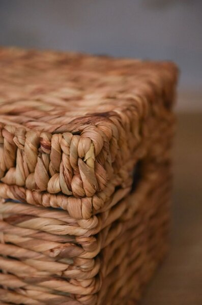 Dekoračný box KIRA, vodný hyacint, šírka 34 cm, natur