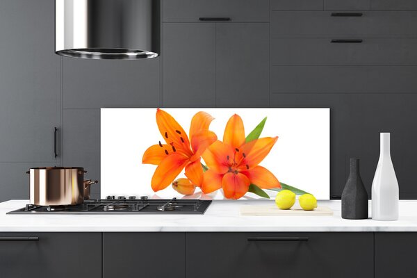 Nástenný panel  Oranžové kvety 125x50 cm