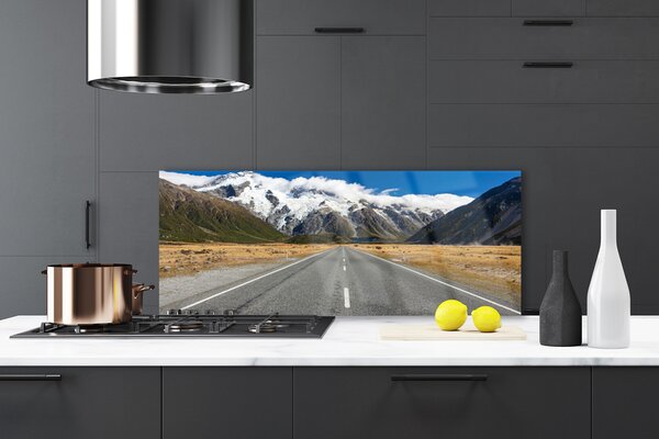 Nástenný panel  Cesta hory sneh krajina 125x50 cm