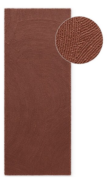 Ručne tkaný vlnený behúň v tehlovej farbe 80x200 cm Calmio – Hanse Home