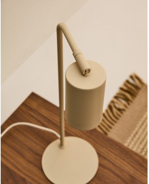 Béžová kovová stolová lampa (výška 49 cm) Manie – Kave Home