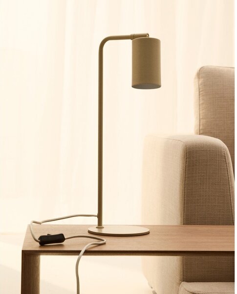 Béžová kovová stolová lampa (výška 49 cm) Manie – Kave Home