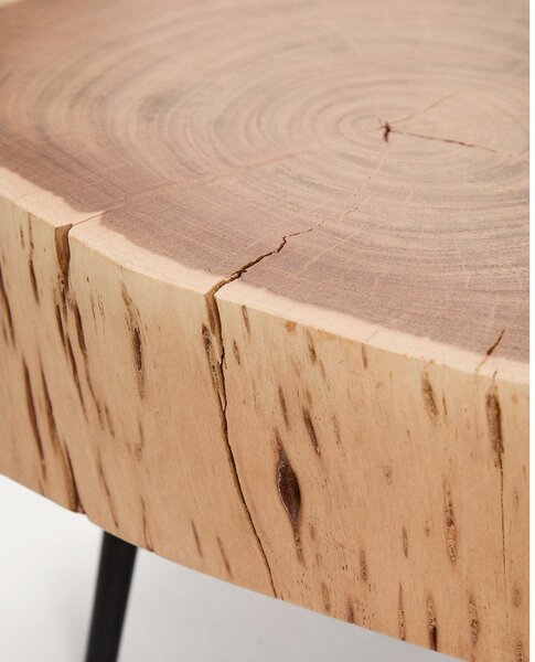 Okrúhly konferenčný stolík s doskou z akácie v prírodnej farbe 49x47 cm Tanive – Kave Home