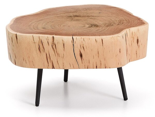 Okrúhly konferenčný stolík s doskou z akácie v prírodnej farbe 49x47 cm Tanive – Kave Home