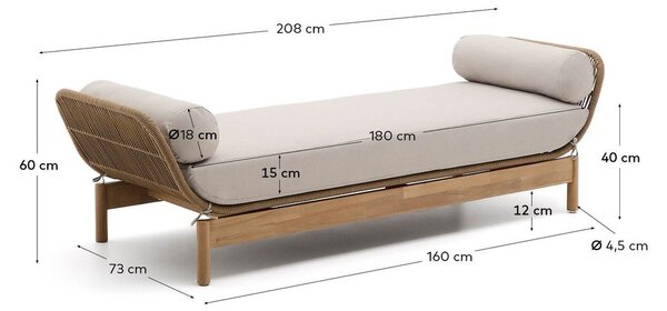 Záhradná pohovka z masívu akácie v prírodnej farbe Catalina – Kave Home