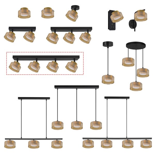 Brilagi - LED Bodové svietidlo AURA LUX 4xGX53/30W/230V čierna/zlatá