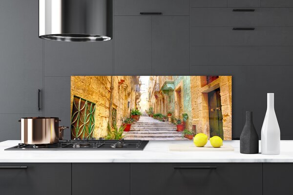 Nástenný panel  Staré mesto cesta domy 125x50 cm
