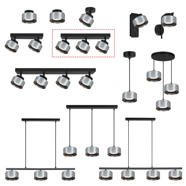 Brilagi - LED Bodové svietidlo AURA LUX 3xGX53/30W/230V čierna/dymová