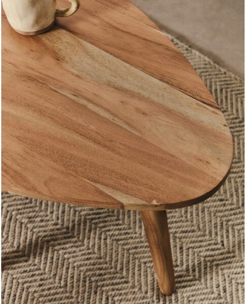 Konferenčný stolík z masívu akácie v prírodnej farbe 60x110,5 cm Duvani – Kave Home