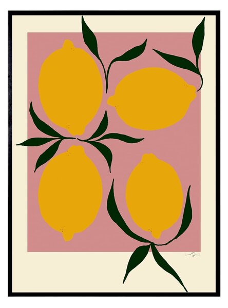 Autorský plagát Pink Lemon by Anna Mörner 30 x 40 cm