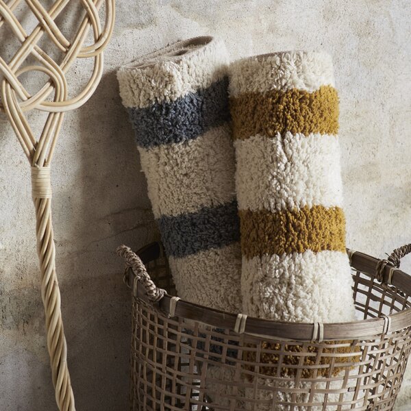 Kúpeľňová rohožka Tufted Dusty blue Stripes 50 × 80 cm