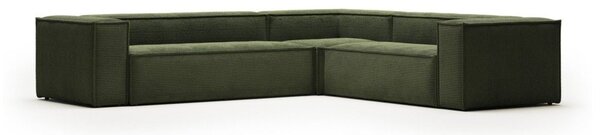 Zelená menčestrová rohová pohovka Blok – Kave Home