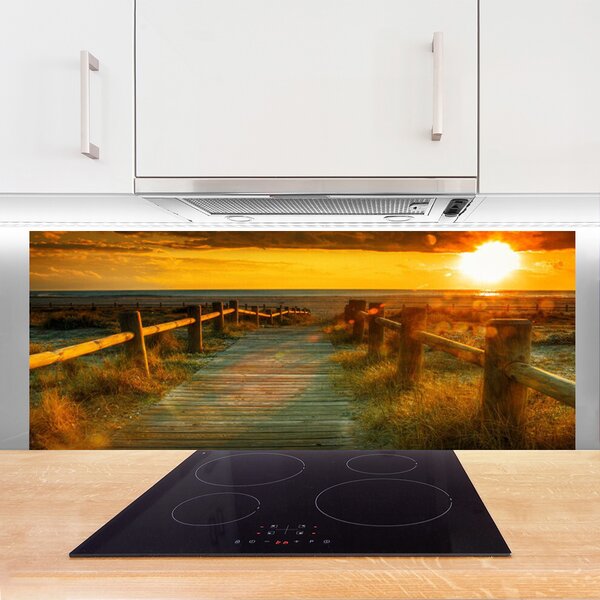 Nástenný panel  Západ slnka architektúra 125x50 cm