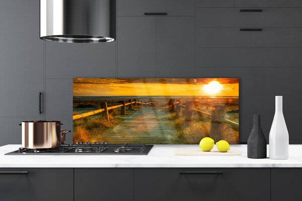 Nástenný panel  Západ slnka architektúra 125x50 cm