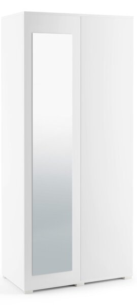 Skriňa AMALE so zrkadlom, 90x185x40, biela