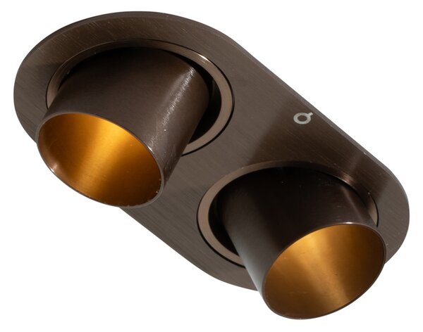 Zaoblené zapustené bodové svetlo tmavá bronz GU10 35 mm sklopné 2-svetlo - Installa