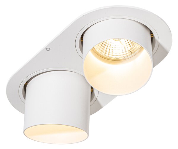 Okrúhle zapustené bodové svetlo biele GU10 70 mm výkyvné 2-svetlo - Installa