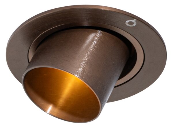 Moderné zabudované bodové svetlo tmavá bronz GU10 35 mm okrúhle sklopné - Installa