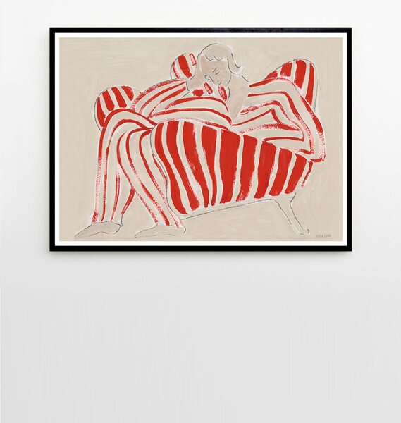 Autorský plakát Red Chair by Sofia Lind 50 x 70 cm