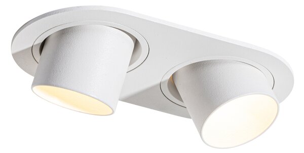 Okrúhle zapustené bodové svetlo biele GU10 35 mm sklopné 2-svetlo - Installa