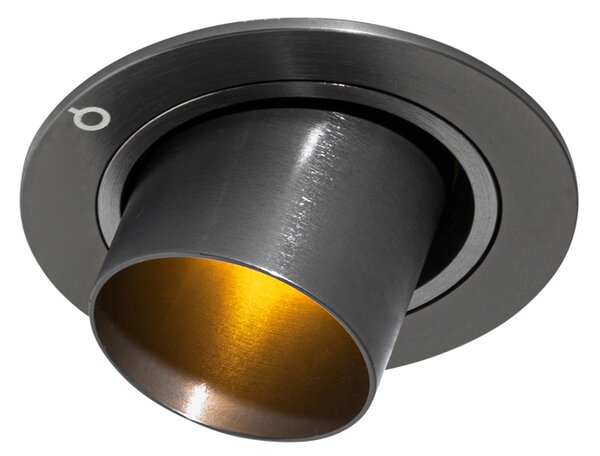 Moderné zabudované bodové svetlo tmavosivé GU10 35 mm okrúhle výkyvné - Installa