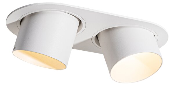 Okrúhle zapustené bodové svetlo biele GU10 70 mm výkyvné 2-svetlo - Installa