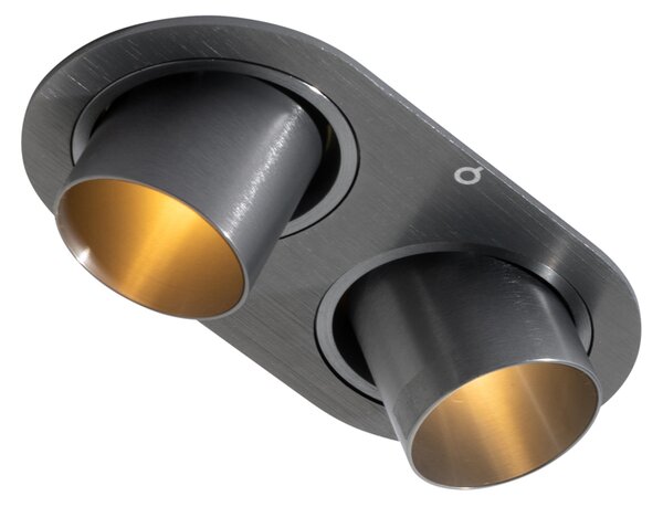 Okrúhle zapustené bodové svetlo tmavosivé GU10 35 mm sklopné 2-svetlo - Installa