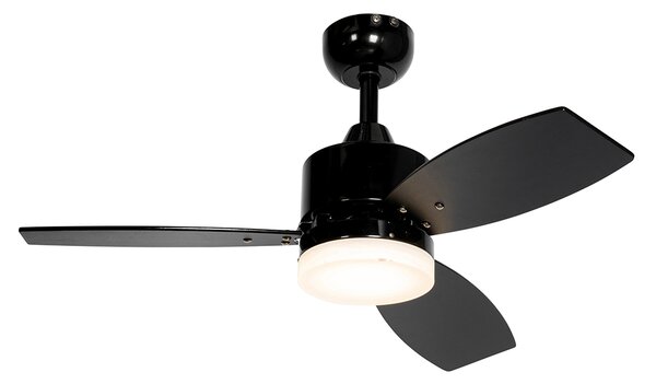 Vonkajší stropný ventilátor čierny 91,3 cm vrátane LED stmievateľný s diaľkovým ovládaním IP44 - Toledo