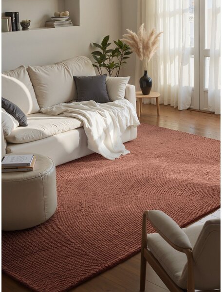 Ručne tkaný vlnený koberec v terakotovej farbe 80x150 cm Calmio – Hanse Home