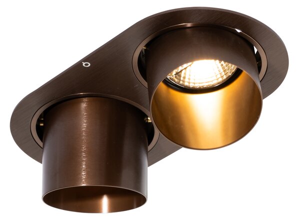 Okrúhle zapustené bodové svetlo tmavá bronz GU10 70 mm sklopné 2-svetlo - Installa